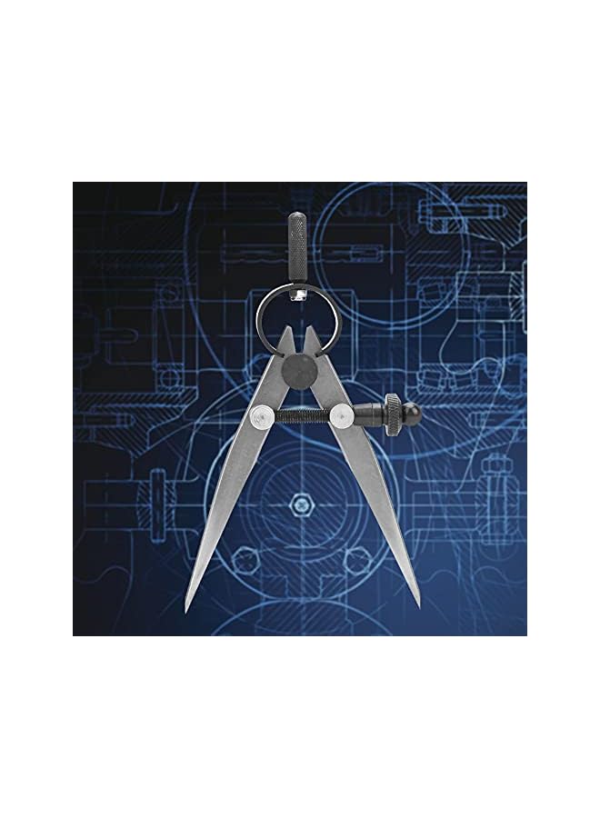 45# Steel Leather Craft Compass, Wing Divider Compass Spring Divider Caliper Leathercraft Compasses Professional Compass Drawing Tool for Drawing Circles, Angles, Measurements - Image 2